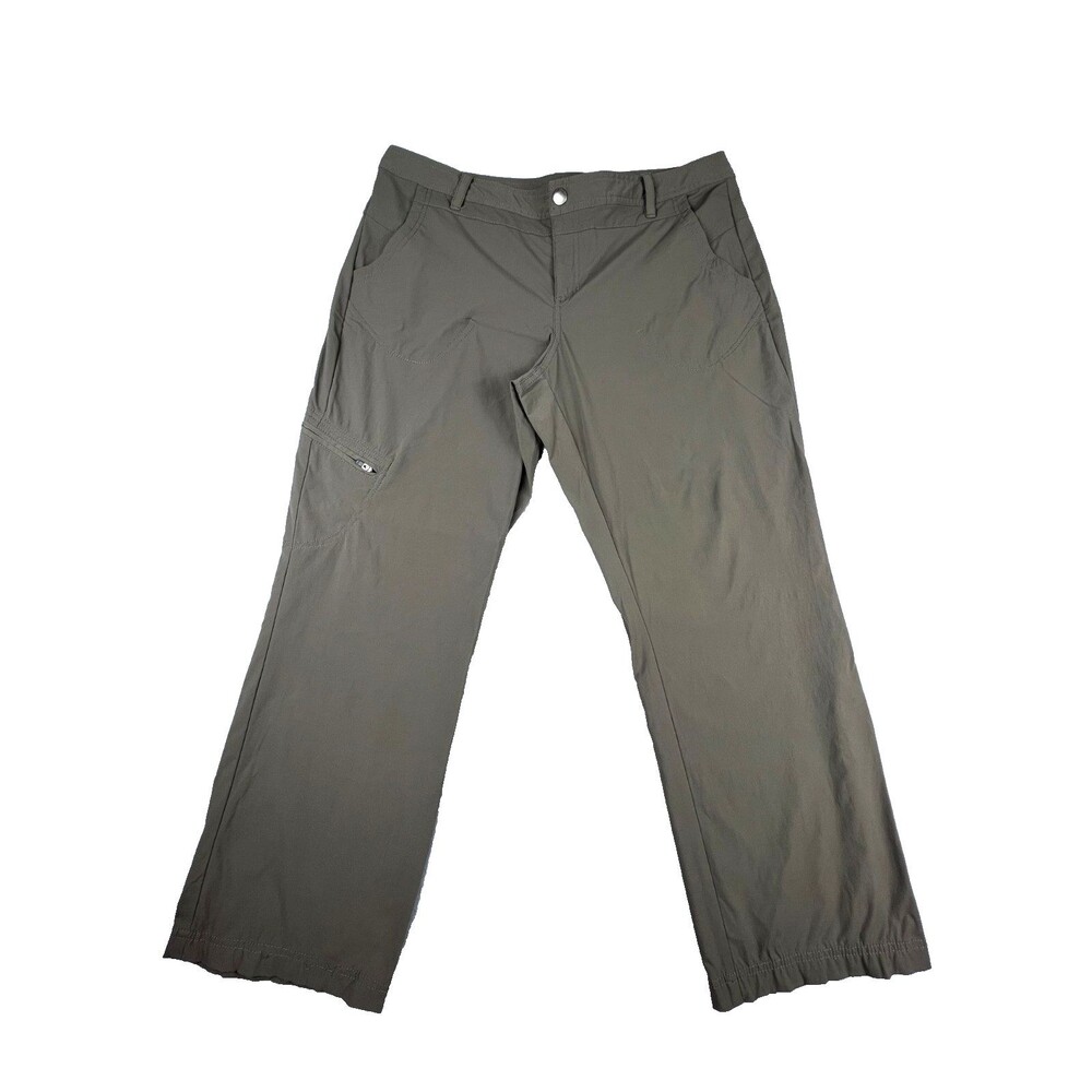 Eddie Bauer Travex Women's 14 Petite Brown Hiking Travel Pants Stretch Cargo